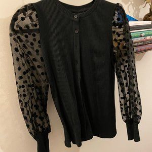 Who What Wear Polka Dot Sleeves XS